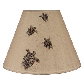 Rustic Beachside Cottage Golden Sea Turtle Lampshades