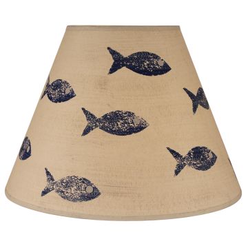 Rustic Dockside Weathered School of Fish Lampshades - Navy Fish