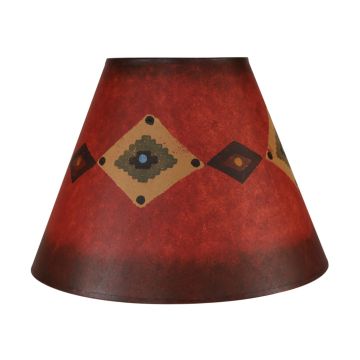 Rustic Burnt Red Southwest Diamond Lampshade - Empire