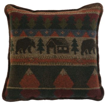 Cabin Bear Decor Pillow