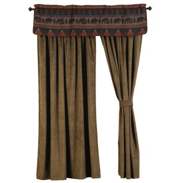 Cabin Bear Drape Panel & Valence Set
