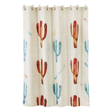 Cacti and Arrows Faux Suede Shower Curtain