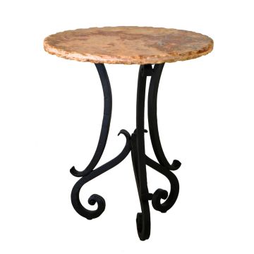 Camino Pamplona Bar Table - Travertine Stone Tabletop