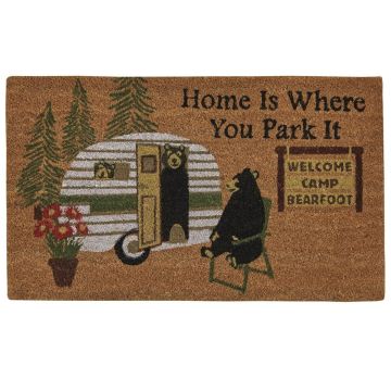 Camp Bearfoot Rustic Camper Home Door Mat