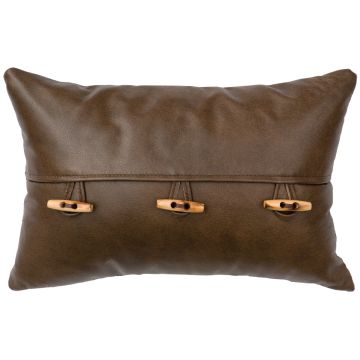 Caribou Leather Decor Pillow