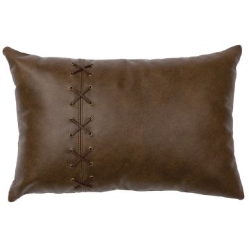 Caribou Leather X Stitch Decor Pillow