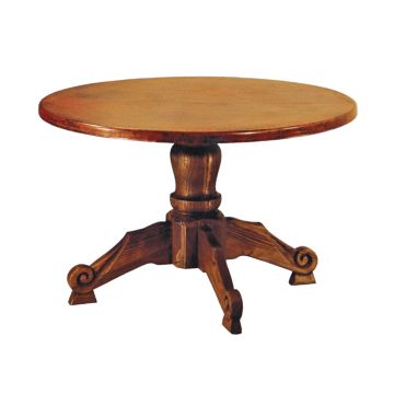 Country Hammered Copper Round Dining Table 