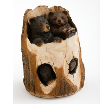 Carved Animals in Log