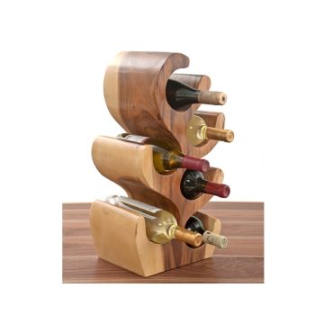 Unique Carved Wood Wine Bottle Holder