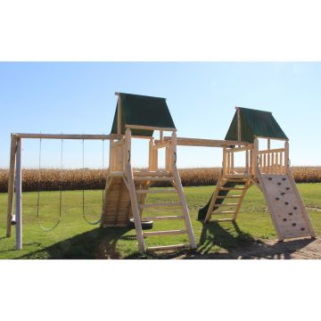 Cedar Peak Double Tower Swinging Monkeys Log Playset