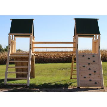 Cedar Peak Double Tower Troll Bridge Log Play Set