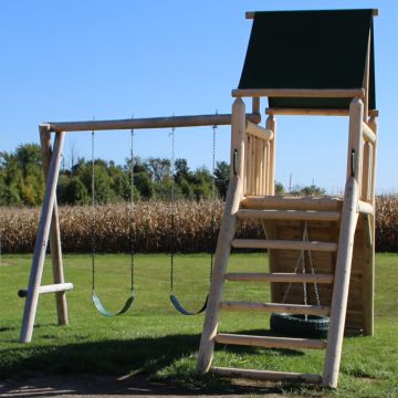Cedar Peak Swinging Log Playset w/ Optional Swings
