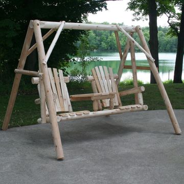 Contoured Comfort Tete-A-Tete Log Yard Swing