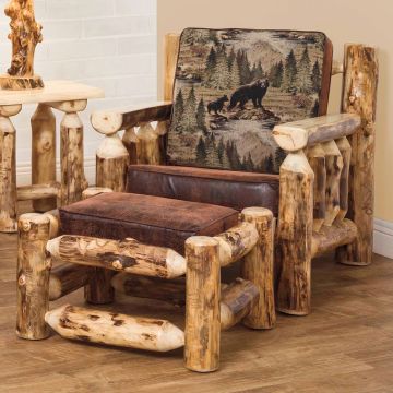 Rustic Colorado Aspen Easy Chair & ottoman
(Pictured w/ Bradley Fabric)