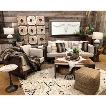 Rustic Real Wood Cushioned Sofas & Loveseats