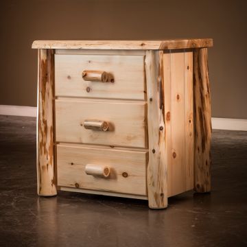 Cedar Lake Frontier 3 Drawer Log Chest--Clear finish