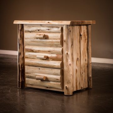 Cedar Lake Logger 3 Drawer Rustic Chest--Clear finish