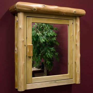 Log medicine cabinet