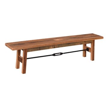 Cleveland Industrial Rustic Barn Wood Dining Bench - Clear Finish
