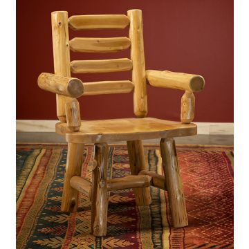 Cedar Lake Ladderback Arm Dining Chair in Honey Pine Finish