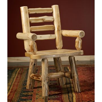 Cedar Lake Ladderback Arm Dining Chair in Clear Finish