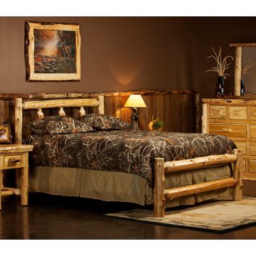 Cedar Lake Simple Log Bed--Clear finish