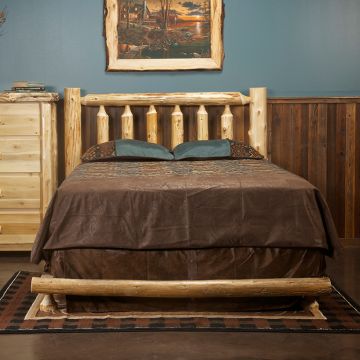 Cedar Lake The Original Low Profile Log Bed--Clear finish