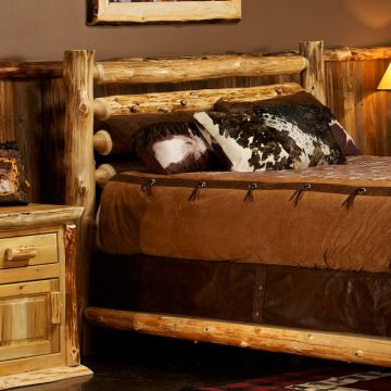Cedar Lake Rodeo Log Headboard--Clear finish