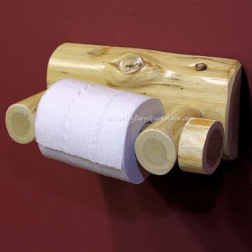 Cedar Log TP Holder with Wooden Rod