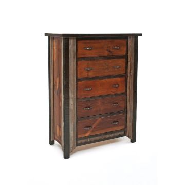 Western Woods 5 Drawer Rustic Reclaimed Chest
