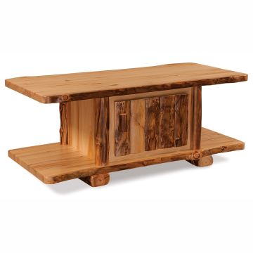 Aspen Highlands Rustic Log Storage Coffee Table 