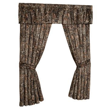 Conceal Brown Curtain Panel Set | Shown With Conceal Brown Tailored Valance