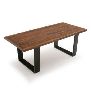 Contemporary Rustic Barnwood Dining Table - Antique Barnwood Table Top Finish