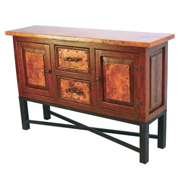 Copenhagen Hammered Copper 2 Door 2 Drawer Console Table
