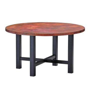 Copenhagen Hammered Copper Round Dining Table