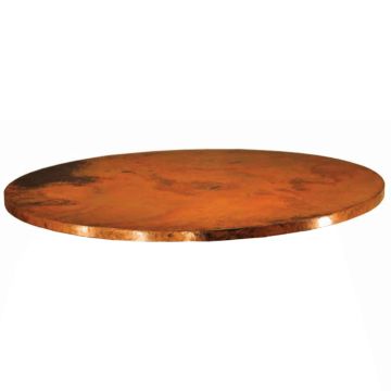 Round Hammered Copper Tabletop