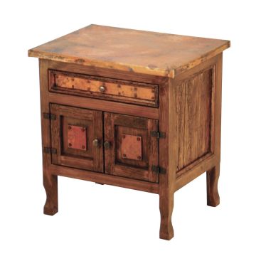 Country Hammered Copper Enclosed Nightstand