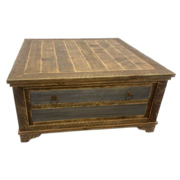 Country Roads Reclaimed Wood Square Coffee Table-in Dark Walnut