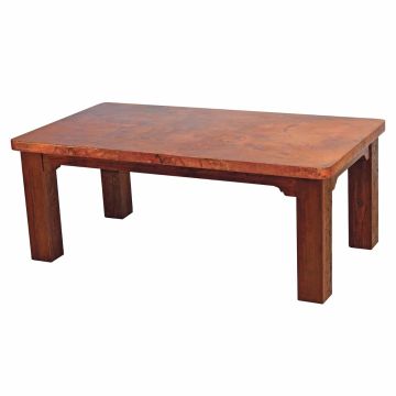 Country Farmhouse Hammered Copper Dining Table 