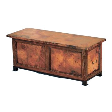 Country Hammered Copper Deluxe Storage Bench