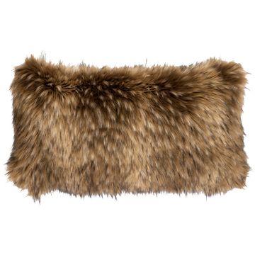 Coyote Faux Fur Rectangle Decor Pillow