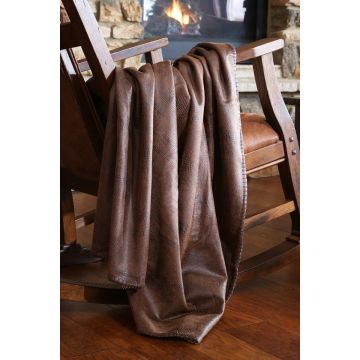 Crocodile Faux Leather Throw