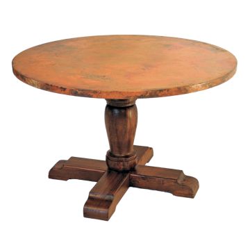 Crossroads Hammered Copper Round Dining Table
