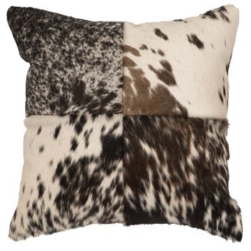 Dark Brown Speckled Leather Decor Pillow