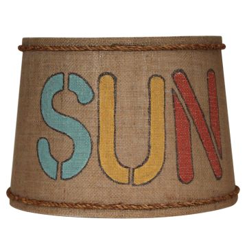 Rustic Sun Rope Trimmed Drum Burlap Lampshades