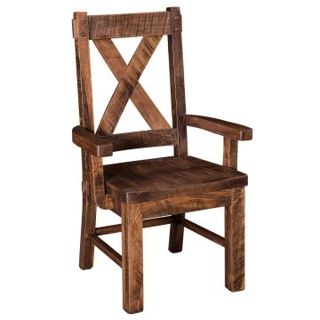 Denver Farmhouse Rough Sawn Dining Arm Chair