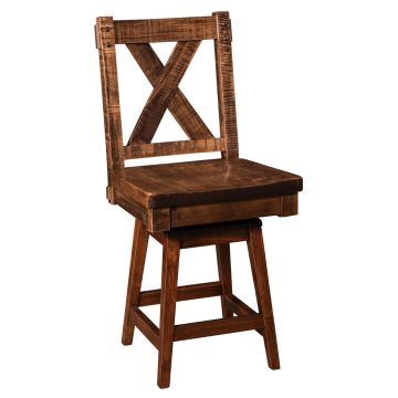 Denver Farmhouse Rough Sawn Swivel Bar Stool