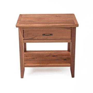 Denver Walnut 1-Drawer Nightstand with Shelf