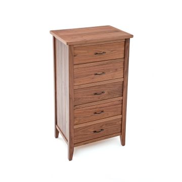 Denver Walnut 5 Drawer Lingerie Chest