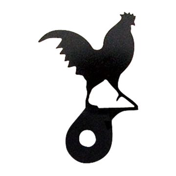 Wrought Iron Rooster Cabinet Door Silhouette